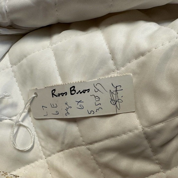 Vintage Girls 6X Short Quilted Bed Jacket Robe White Gold Made in USA‎ NEW - Picture 8 of 9